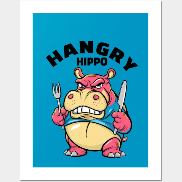 Hangry Hippo Wall Art by TeTreasures